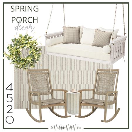 Spring porch decor, outdoor rug, outdoor furniture, spring front porch decor mood board, home decor ideas 

#LTKSeasonal #LTKsalealert #LTKhome