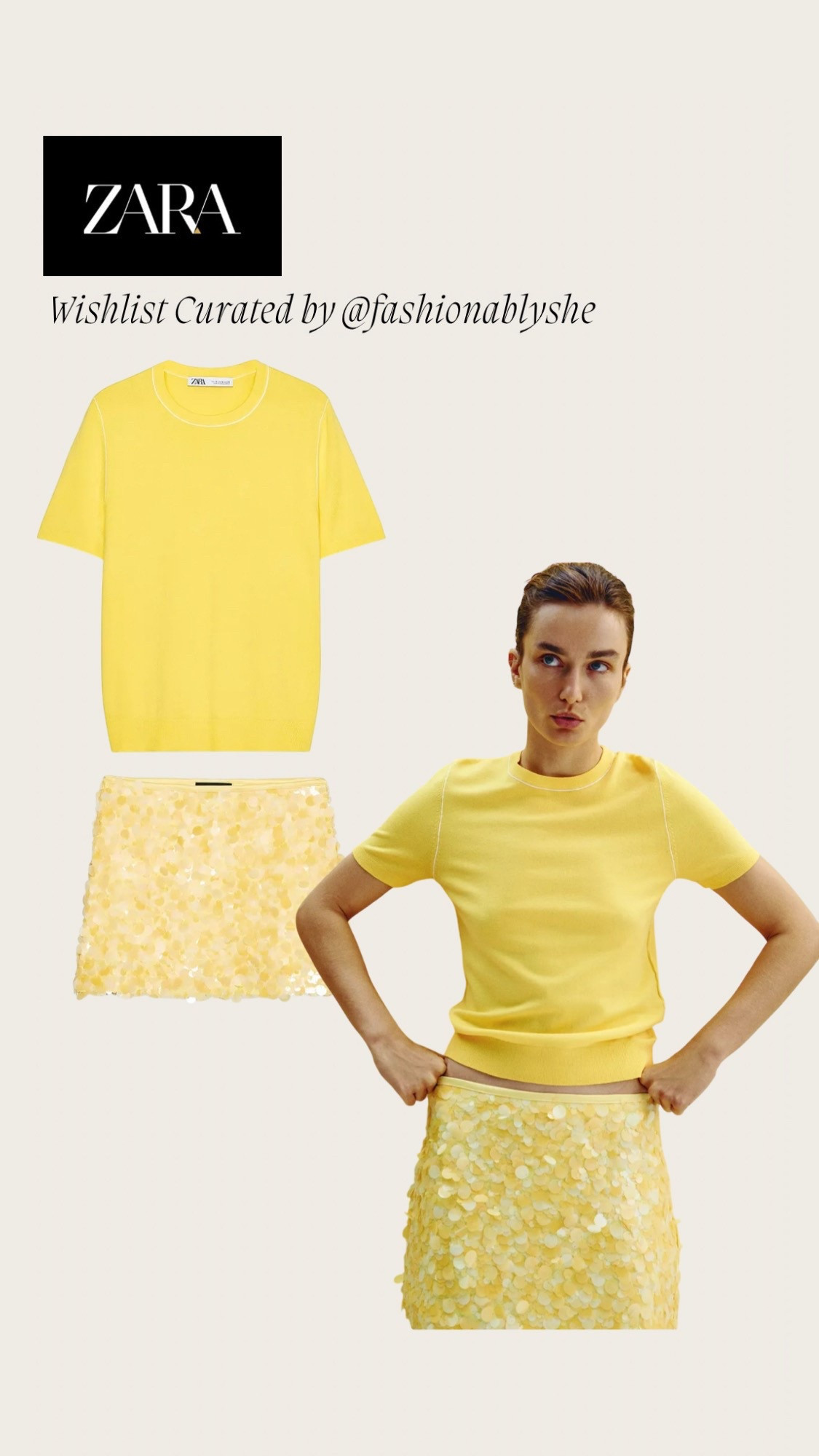 Zara sequin skirt and plain top

#LTKStyleTip #LTKOver40