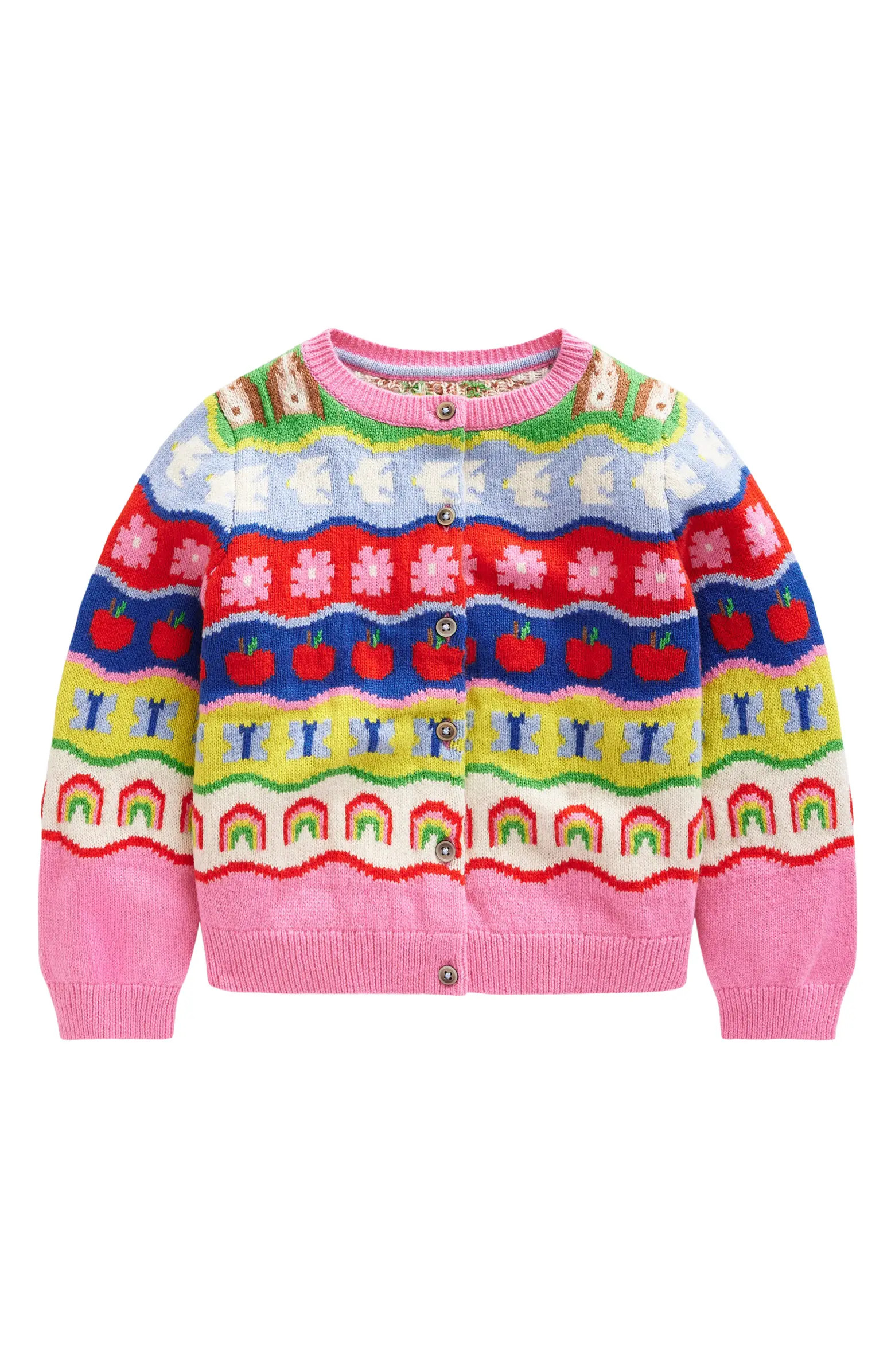 Mini Boden Kids' Edie Fair Isle Cotton & Wool Blend Cardigan | Nordstrom | Nordstrom