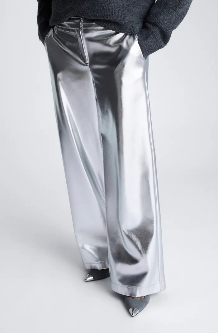 Metallic High Waist Wide Leg Pants | Nordstrom