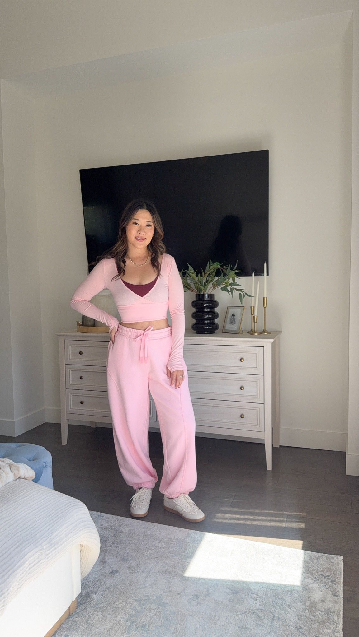 Target cool and casual mom outfit // workout // athleisure wear small in top and joggers

#LTKootd #LTKSeasonal #LTKOver40