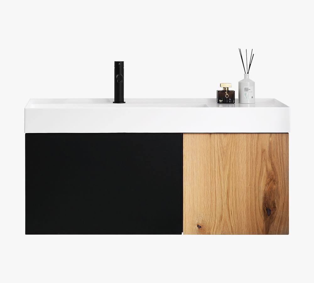 Matte Black/Maple Markus Single Sink Vanity, 42&amp;quot; | Pottery Barn (US)