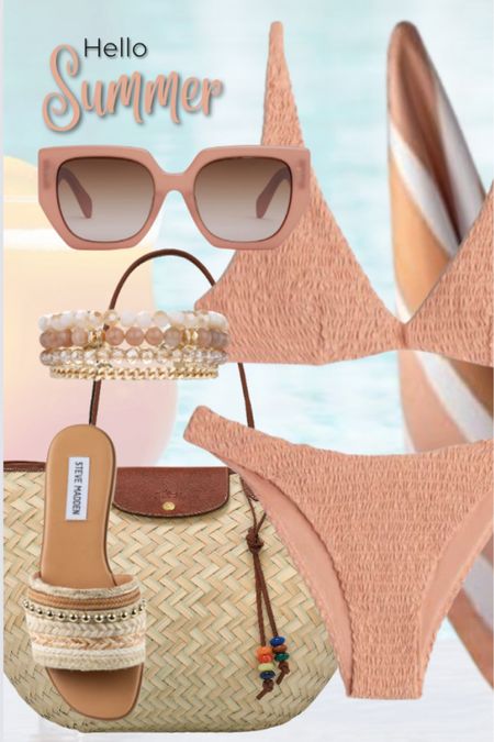 Soaking up the sun at the pool!

H&M bikini 
Longchamp straw tote bag
Celine sunglasses 
Steve Madden slides
Victoria Emerson hobo wrap bracelet

#LTKStyleTip #LTKSwim #LTKSeasonal