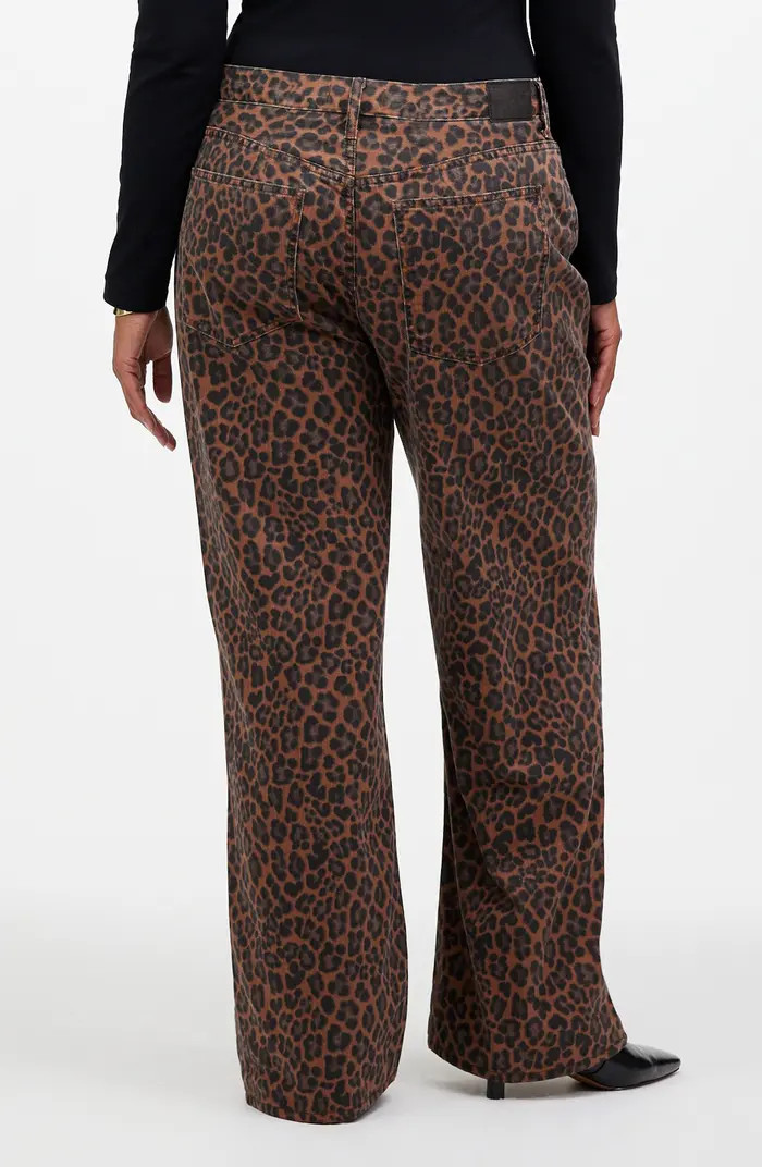 Leopard Print Low Slung Baggy Jeans | Nordstrom