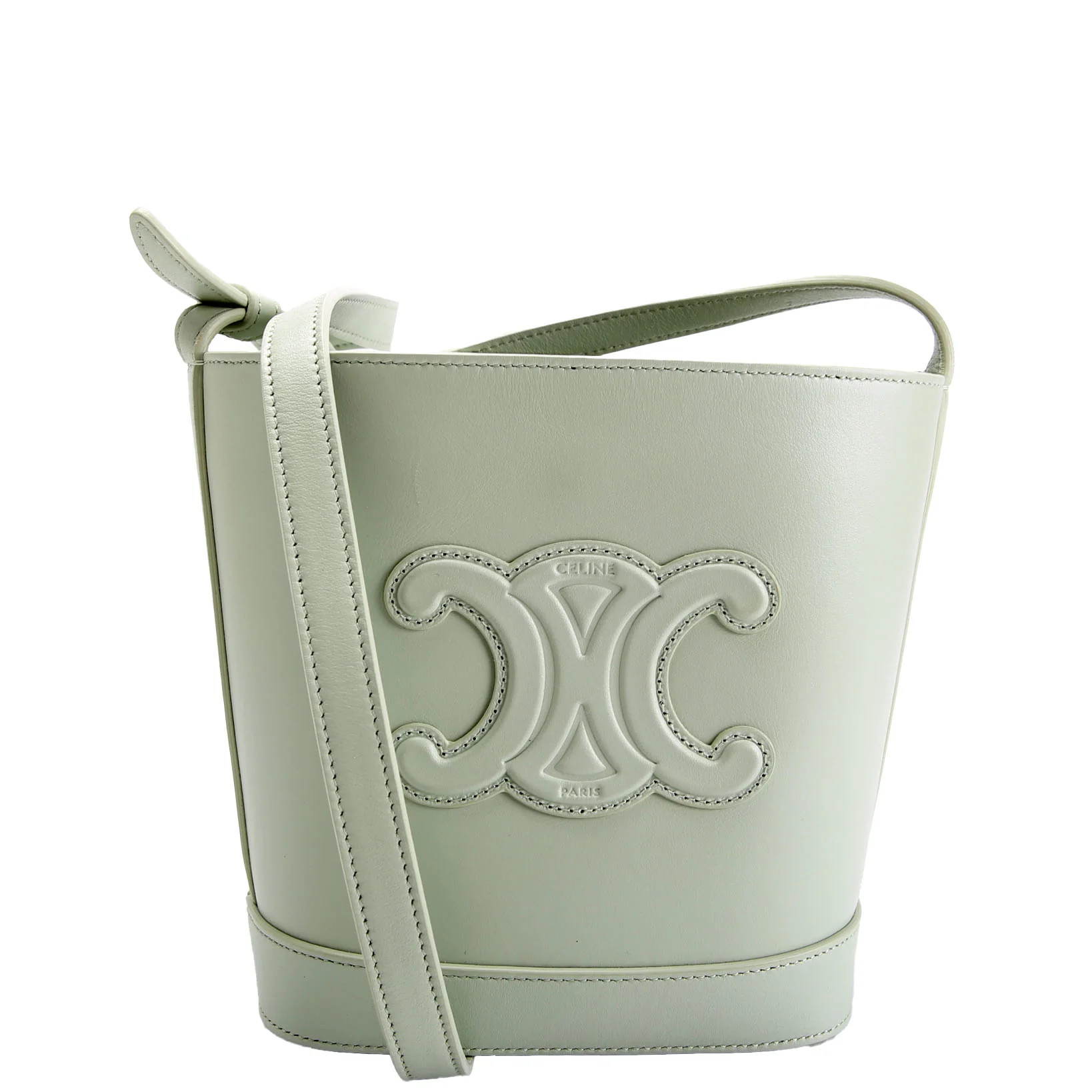 Cuir Triomphe Small Bucket Bag Seafoam | Keeks Designer Handbags