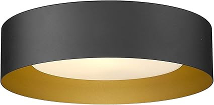 Autelo Flush Mount Ceiling Light, 14" Frosted Glass Shade Close to Ceiling Light Fixture in Black... | Amazon (US)