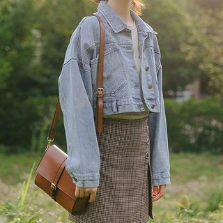 Denim Crop Jacket | YesStyle Global