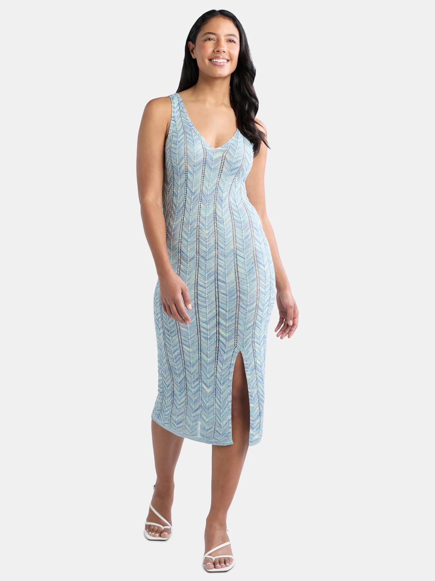 Madden NYC Space Dye Crochet Dress, Womens | Walmart (US)