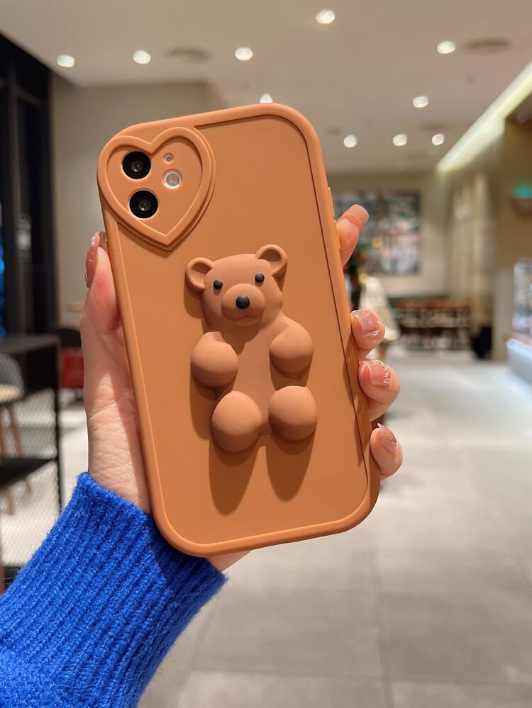 Cartoon Bear Decor Phone Case | SHEIN