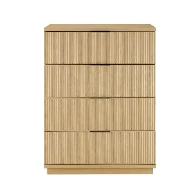 Better Homes & Gardens Lillian Fluted 4-Drawer Dresser, Natural Pine Finish | Walmart (US)