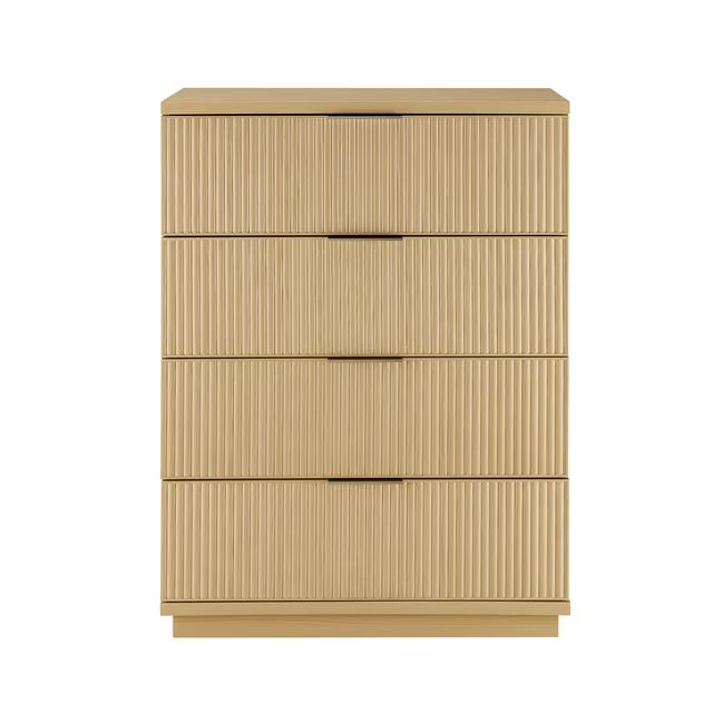 Better Homes & Gardens Lillian Fluted 4-Drawer Dresser, Natural Pine Finish | Walmart (US)