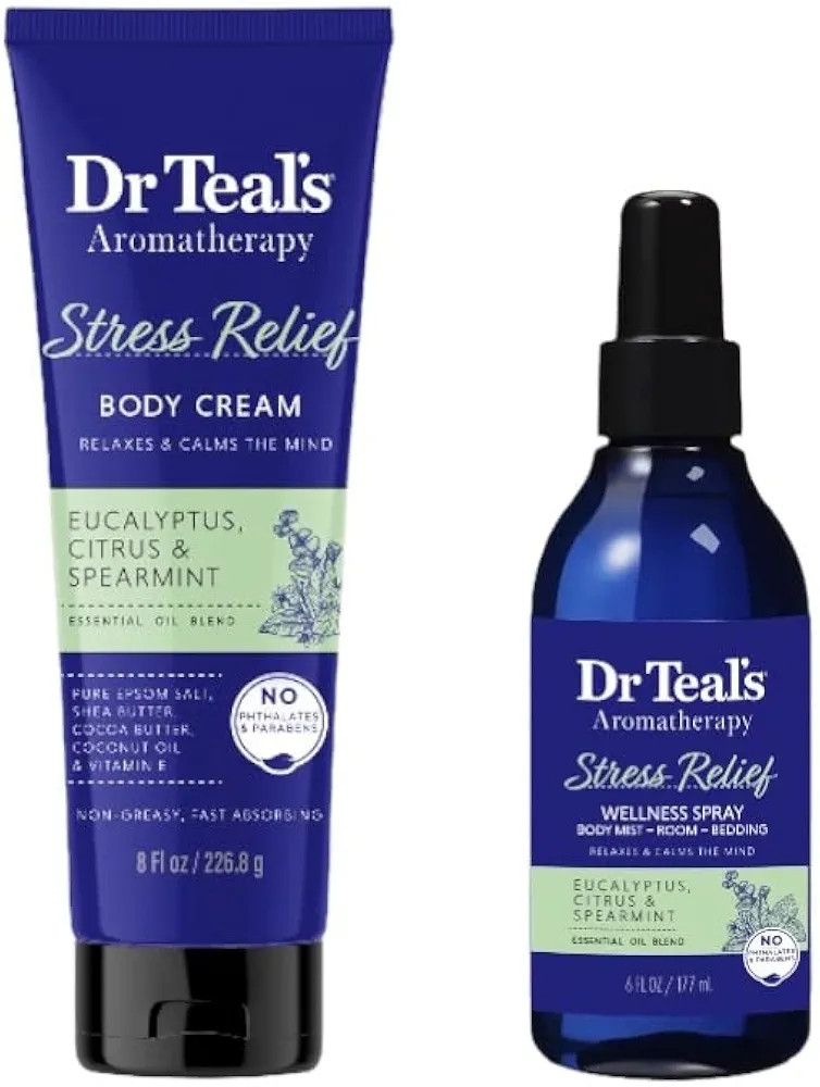 Dr Teal's Aromatherapy Set - Body Cream (8oz) and Spray (6oz) Bundle - Choose from Energy, Sleep,... | Amazon (US)