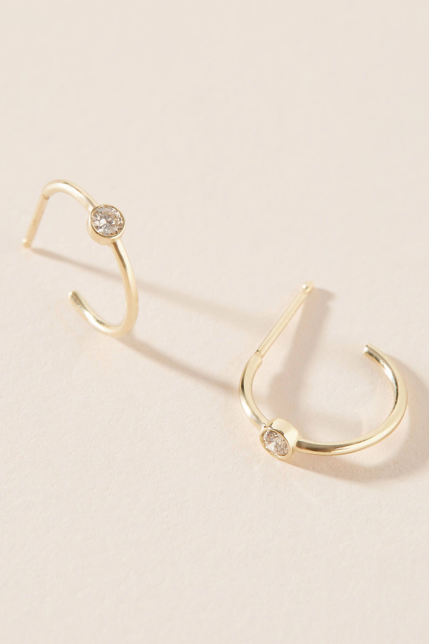 Maya Brenner 14K Gold Birthstone Hoop Earrings | Anthropologie (US)