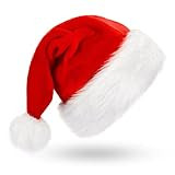 BOSONER Christmas Hat,Santa Hat,Xmas Holiday Hat for Adults,Unisex Velvet Comfort Christmas Hats ... | Amazon (US)