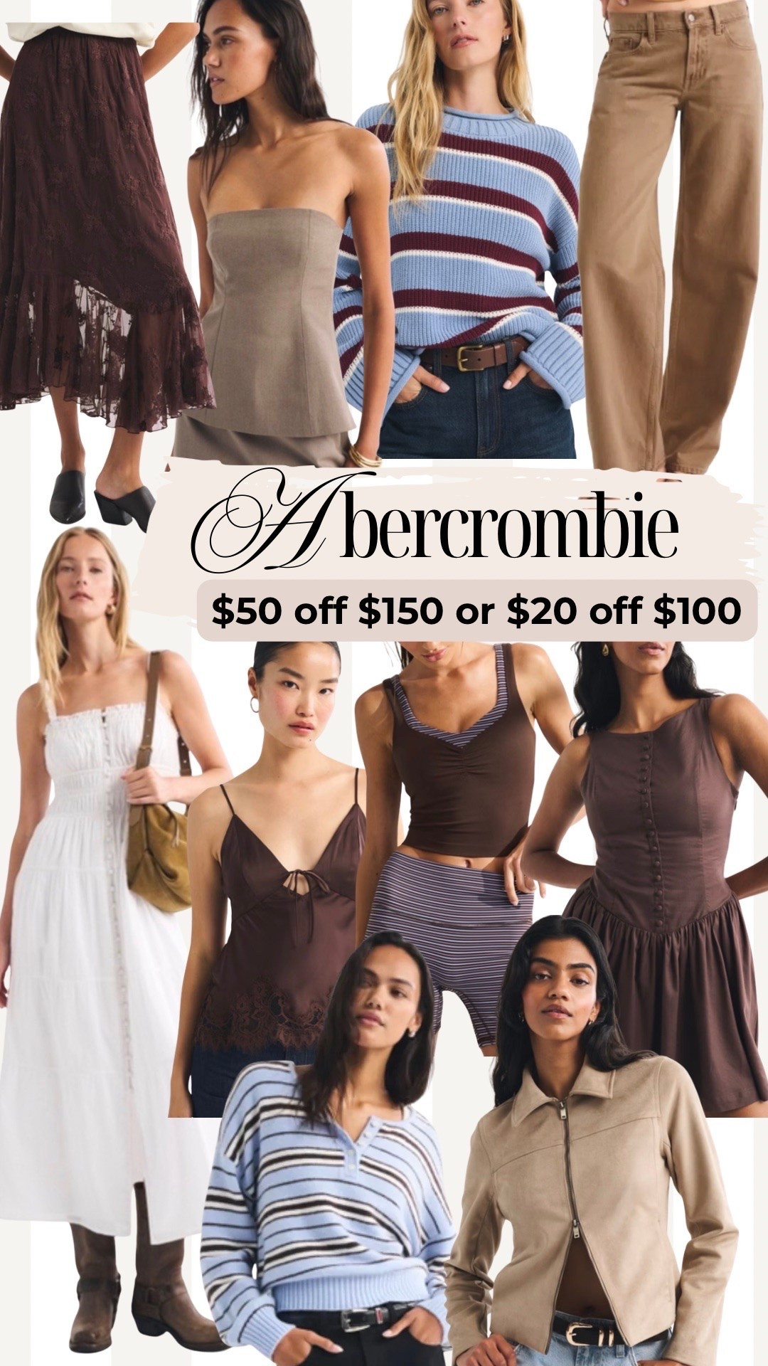 Abercrombie $50 off $150 or $20 off $100

#LTKgrwm #LTKootd #LTKSeasonal