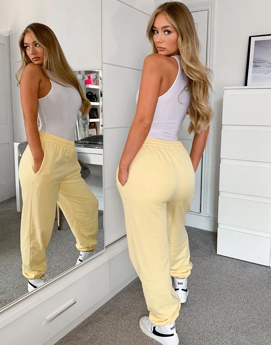 ASOS DESIGN lounge two-piece oversized jogger in buttermilk-Yellow | ASOS (Global)
