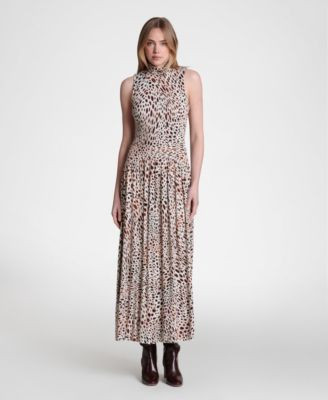 Avec Les Filles Women's Sleeveless Mock Neck Maxi Dress - Spotted Animal | Macy's
