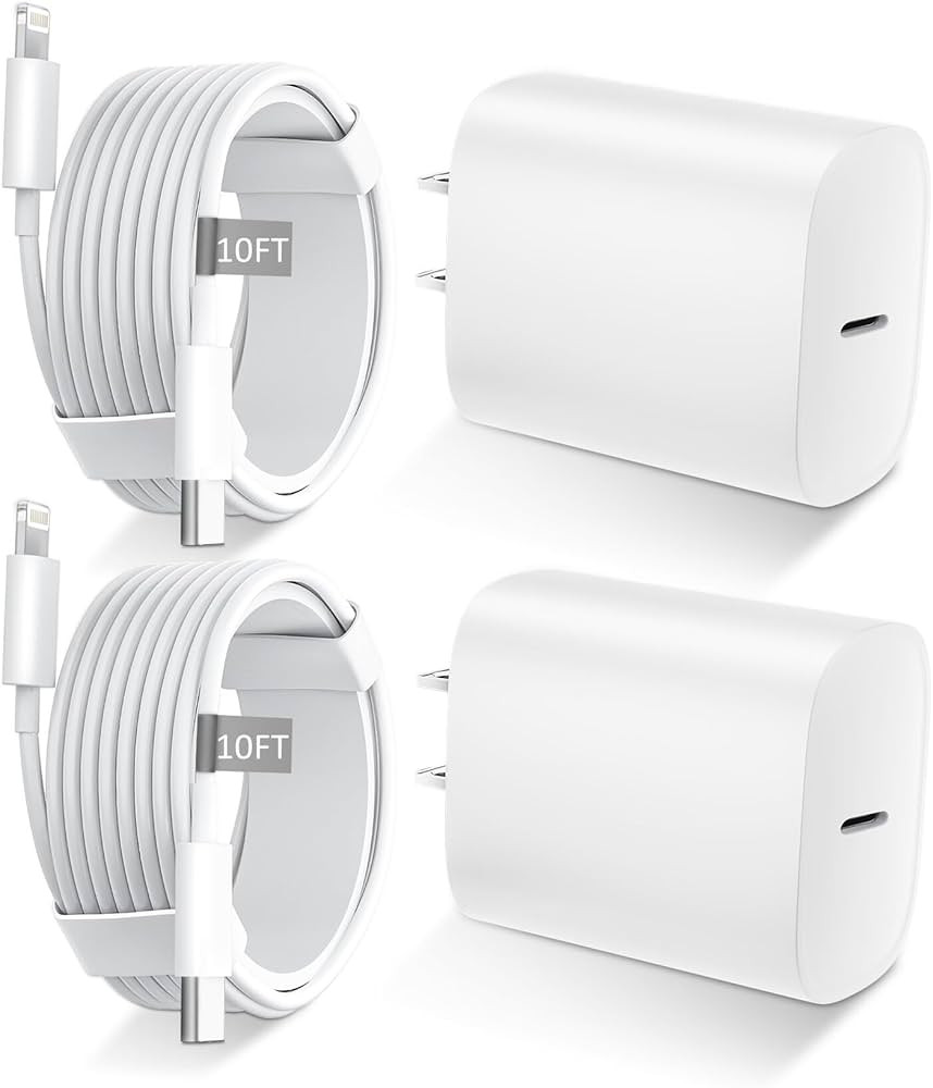 Phone 14 13 12 11 Fast Charger,10FT Long Fast Charging Lightning Cable with 20W USB C Charger Blo... | Amazon (US)