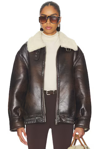 superdown Georgiana Faux Leather Jacket in Brown from Revolve.com | Revolve Clothing (Global)