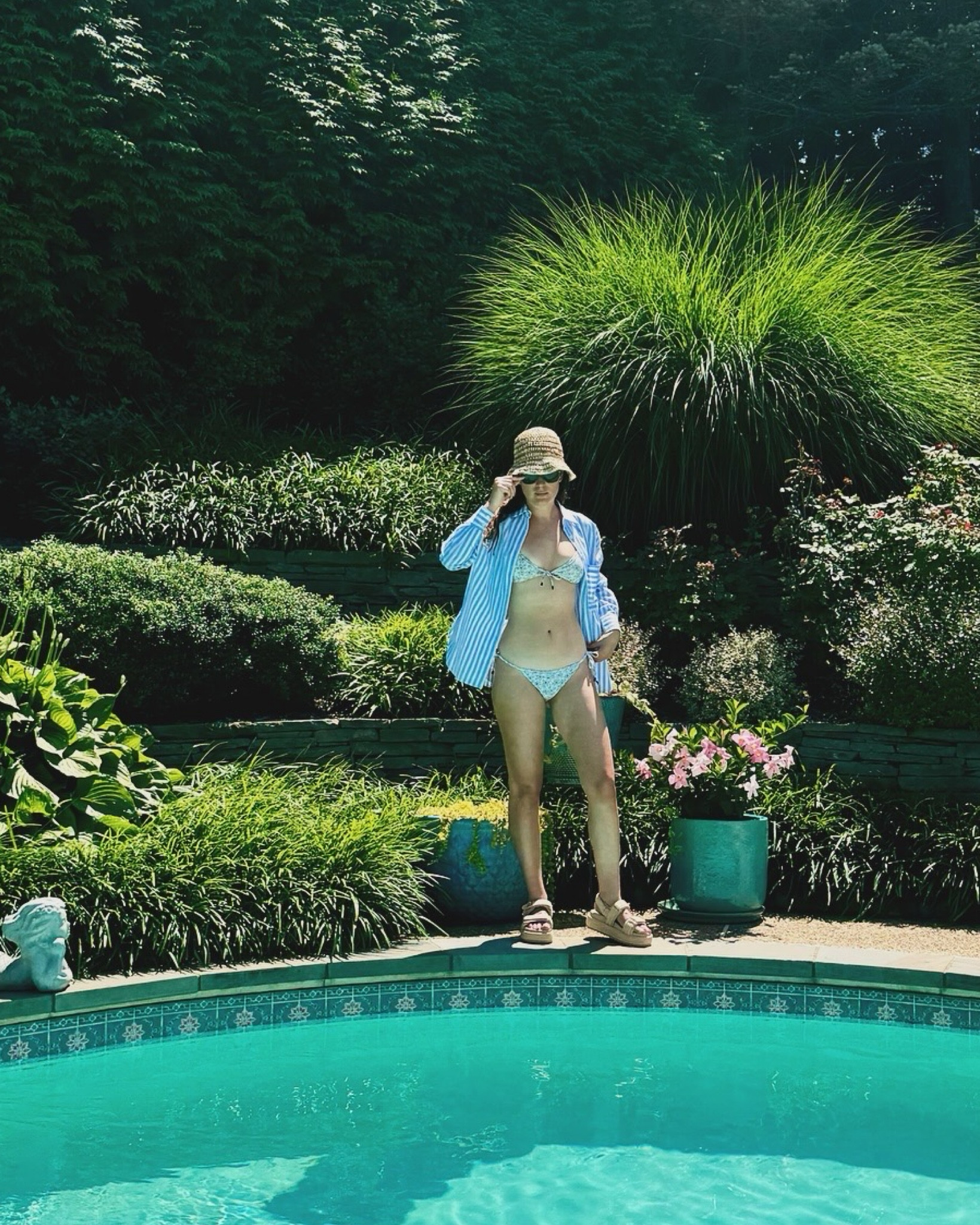 Blue, white, and raffia by the pool this summer. Explore my summer favorites and must-haves. This look is hydrangea inspired 💙🤍

#LTKxNSale #LTKFindsUnder50 #LTKActive