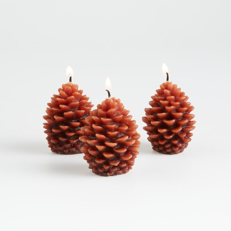 Mini Pinecone Candles, Set of 3 + Reviews | Crate & Barrel | Crate & Barrel