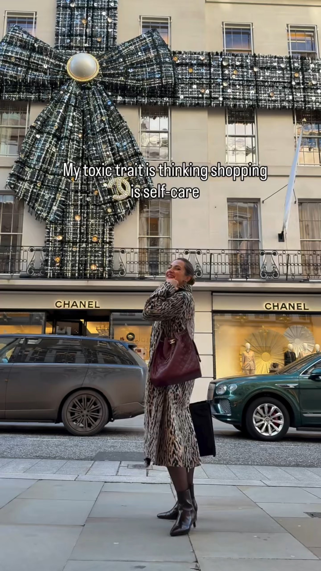 If shopping is self-care, consider me fully healed. 

More style and lifestyle inspo @liliyas.world ✨🫶🏼

London fashion moments on Bond Street with a luxury street style take on winter outfit inspiration and everyday chic.
#LondonStyle #RetailTherapy #LuxuryFashion