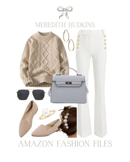 Amazon fashion, women’s fashion, Meredith Hudkins, work outfit, teacher, outfit, preppy, classic, timeless, traditional, spring fashion, winter fashion, women, shoes, ootd, affordable fashion, sailor pants white denim, tan sweater, beige sweater, handbag, nude flats, neutral outfit, women’s access

#LTKsalealert #LTKstyletip #LTKfindsunder50