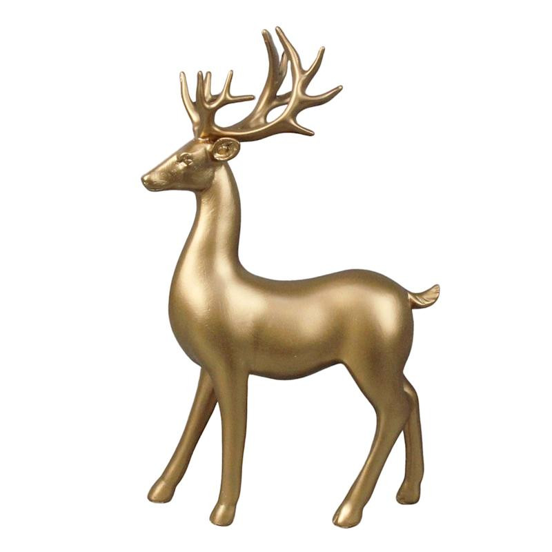 Gold Standing Deer Figurine, 10.8" | At Home
