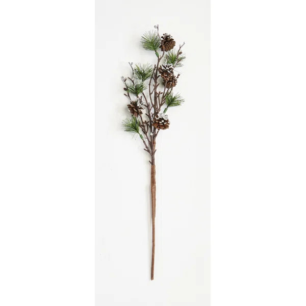 21" Snowy Pine & Pine Cone Spray | Wayfair North America