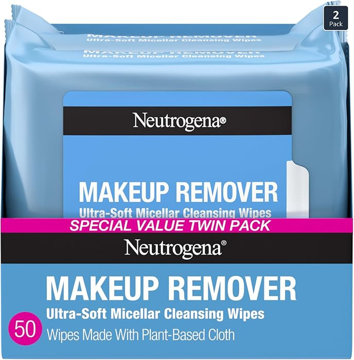 Neutrogena Makeup Remover Wipes Micellar Alcohol-Free Face Towelettes Remove Waterproof Mascara &... | Amazon (US)