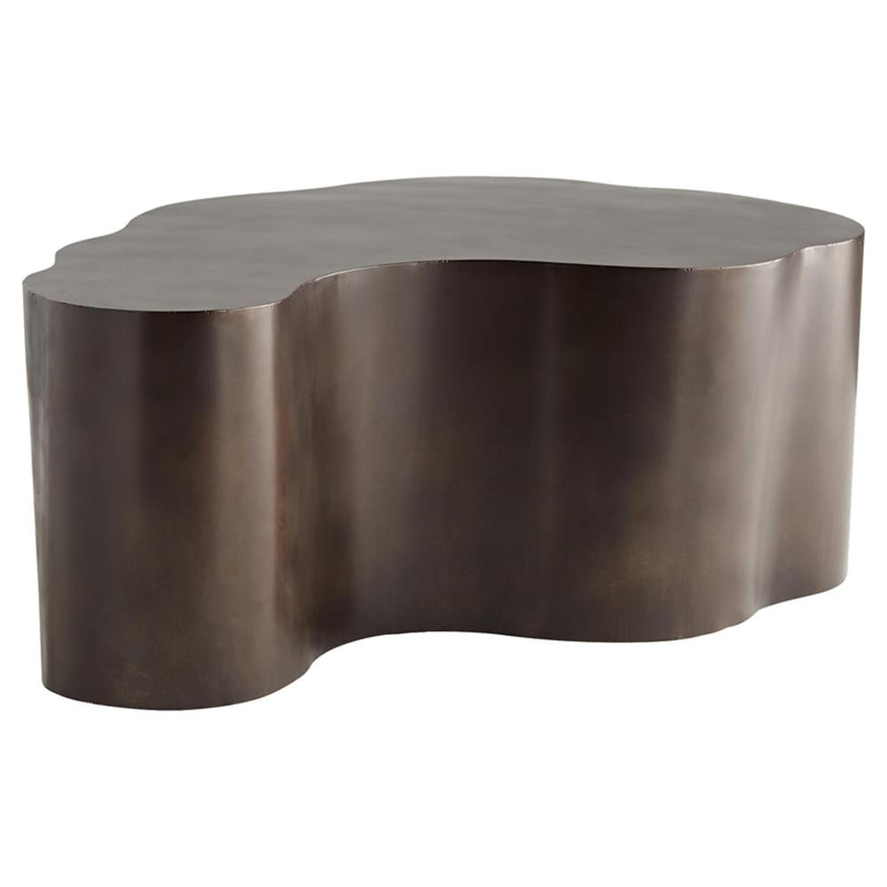 Arteriors Meadow Modern Classic Antique Bronze Iron Abstract Oval Coffee Table | Kathy Kuo Home