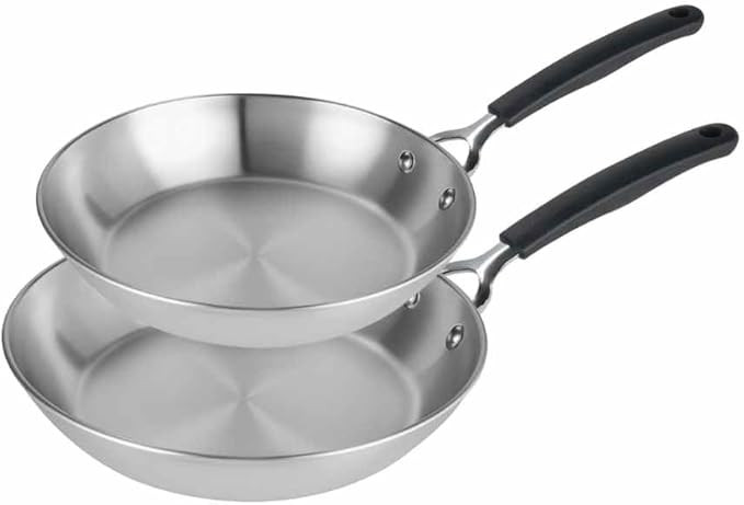 Prestige Made to Last Uncoated Stainless Steel Frying Pan Set 21cm & 29cm – Non-Toxic, Inductio... | Amazon (UK)