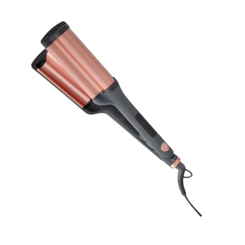 Hairitage 3 Barrel Curling Iron for Beach Waves and Curls - Ceramic Tourmaline Crimping Iron - Hair Waver for Mermaid Waves - Pink Barrel Curling Iron - Reduce Frizz + Increase Shine - All Hair Types | Amazon (US)