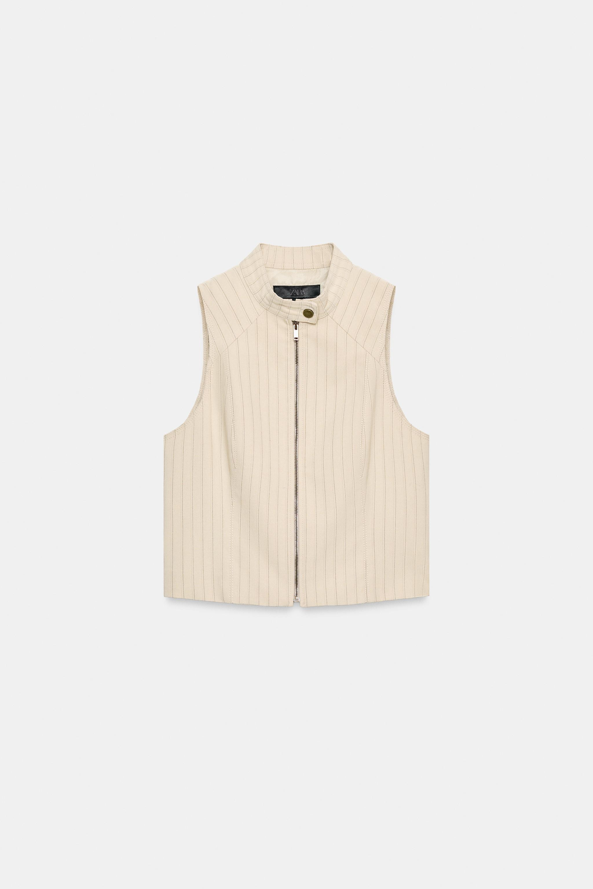 STRIPED ZIP-UP VEST | Zara Canada