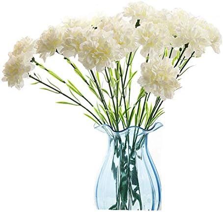 20 Inch Bouquets 10 Stem Carnations,Outdoor UV Resistant No Fade Artificial Flower,Carnation Silk... | Amazon (US)