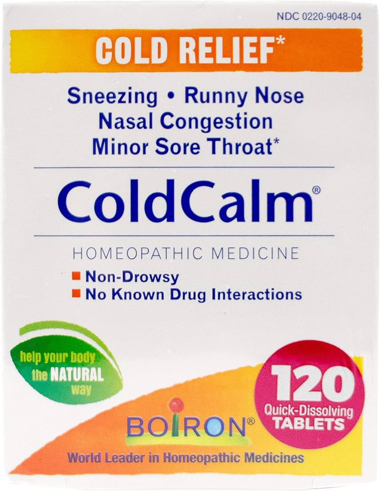 Boiron Coldcalm Tablets for Cold Relief, White, 60 Count, Pack of 2 | Amazon (US)