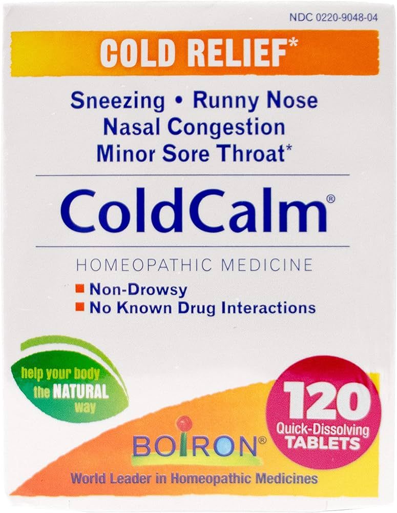 Boiron ColdCalm Tablets for Relief of Common Cold Symptoms Such as Sneezing, Runny Nose, Sore Thr... | Amazon (US)