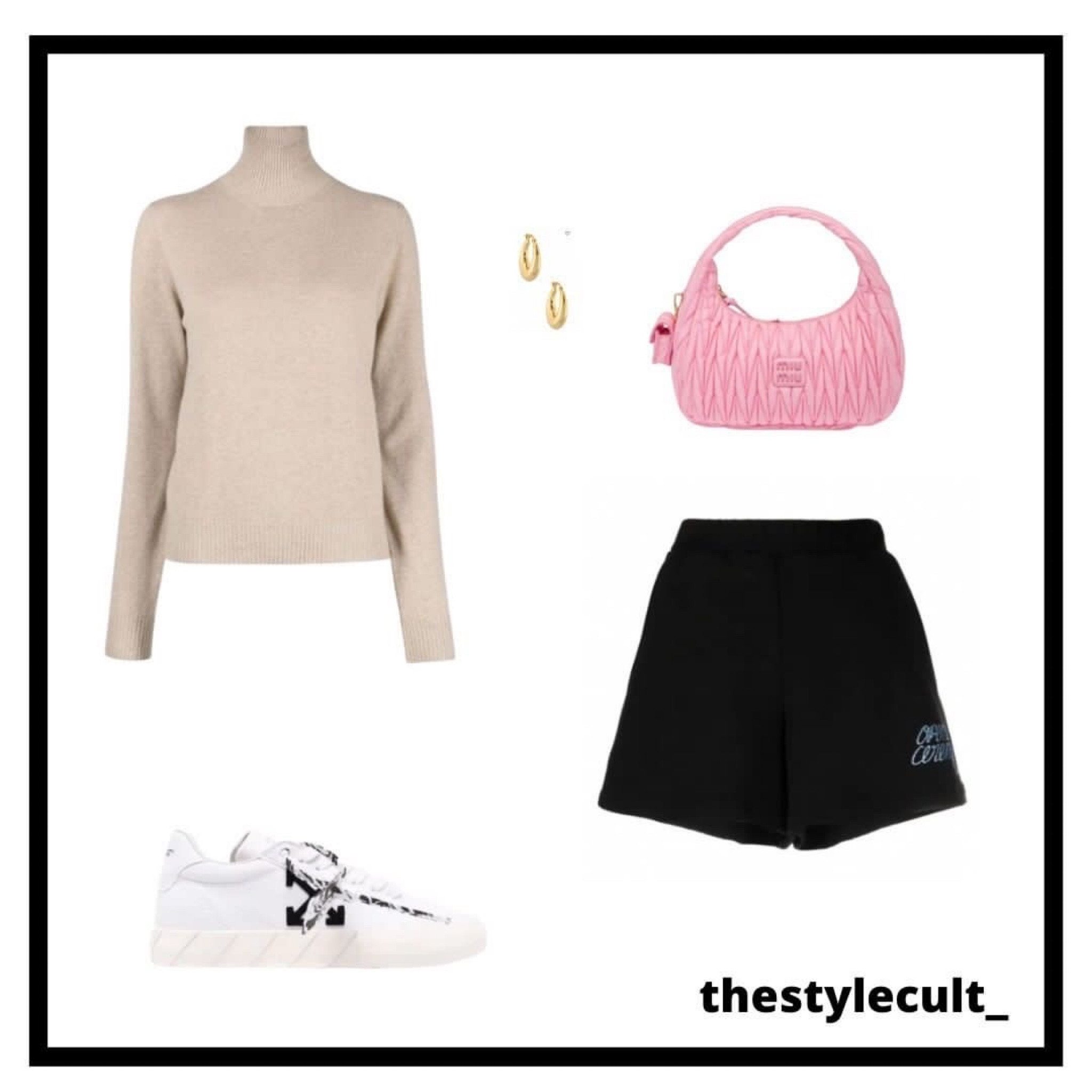 • opening ceremony track shorts | gold hoops | there was one turtleneck top | off white low top sneakers | miu miu shoulder bag

#LTKitbag #LTKSeasonal #LTKstyletip