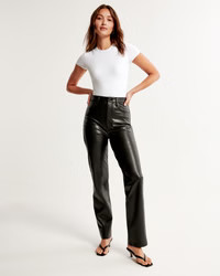 Vegan Leather 90s Straight Pants | Abercrombie & Fitch (US)