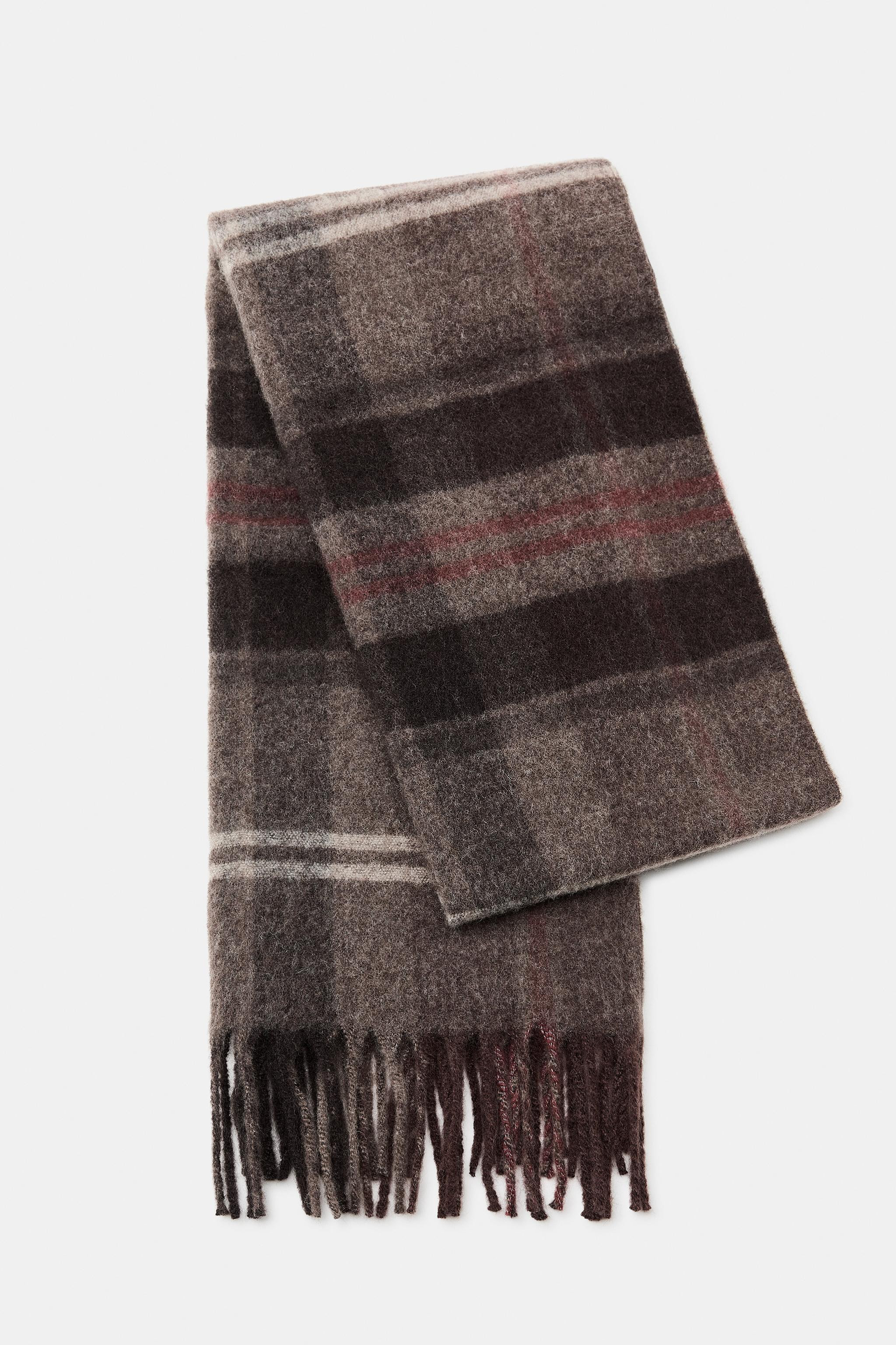 PLAID FRINGED SCARF | Zara US