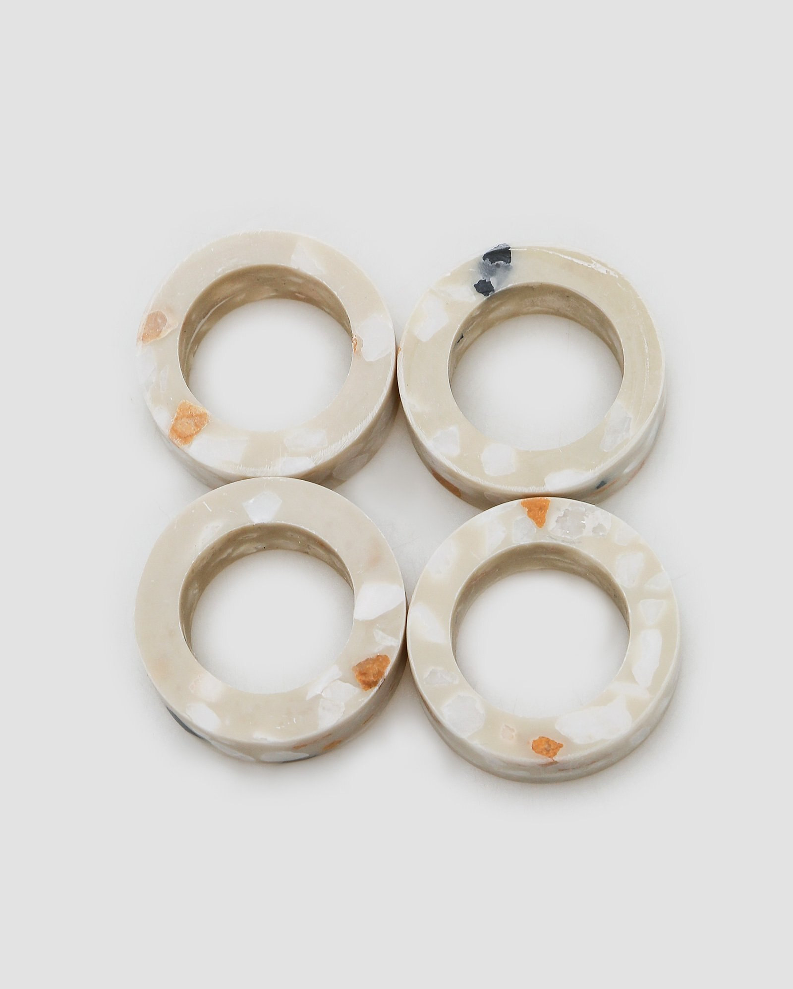 Kit argola para guardanapo 4 peças de terrazzo Gaia 4x1,5cm bege | Casa Riachuelo | Riachuelo (BR)