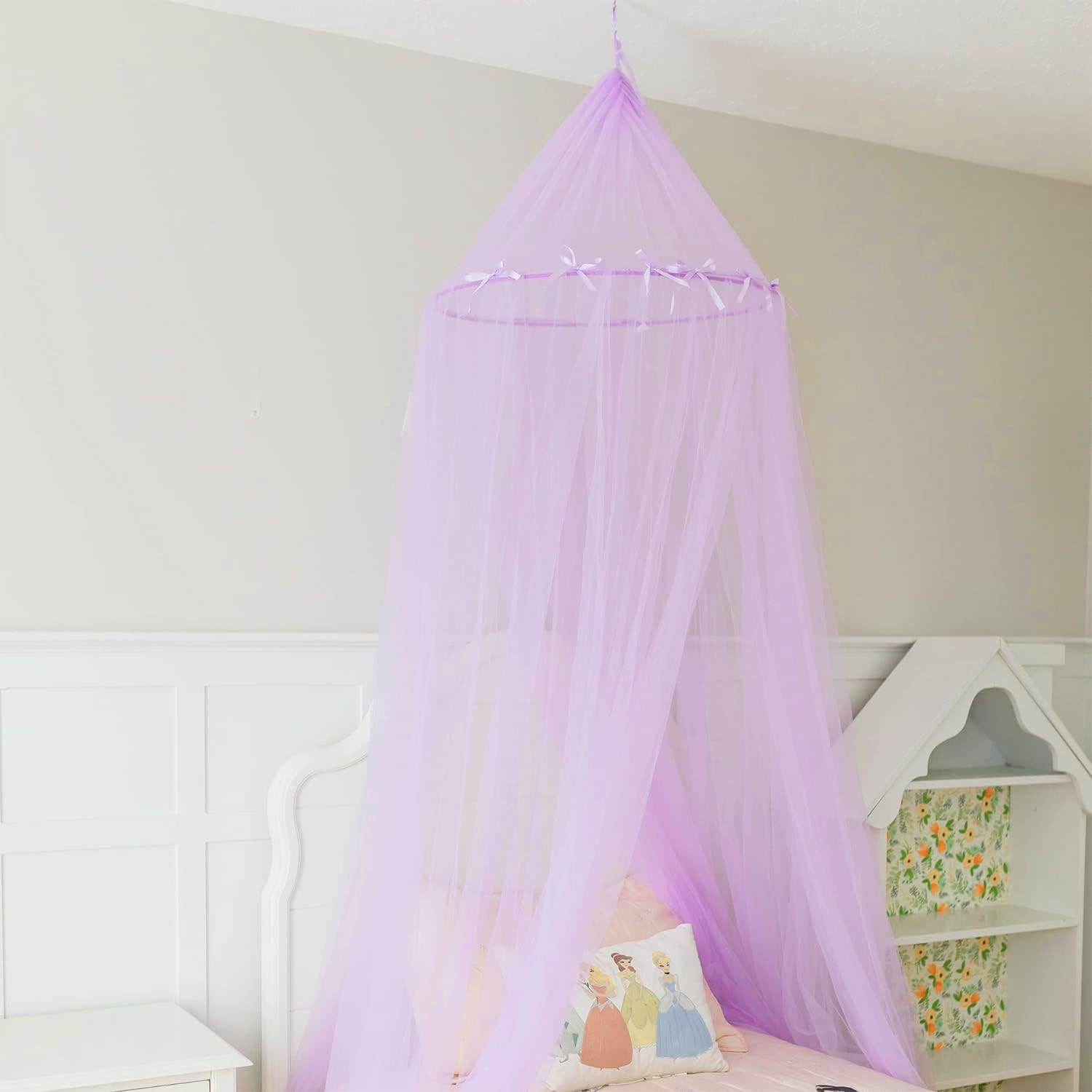 Purple Princess Bed Canopy for Girls - Purple Kids Canopy for Girls Room - Bed Netting Canopy for... | Amazon (US)
