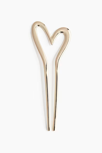 H & M - Heart-Shaped Hair Stick - Gold | H&M (US + CA)