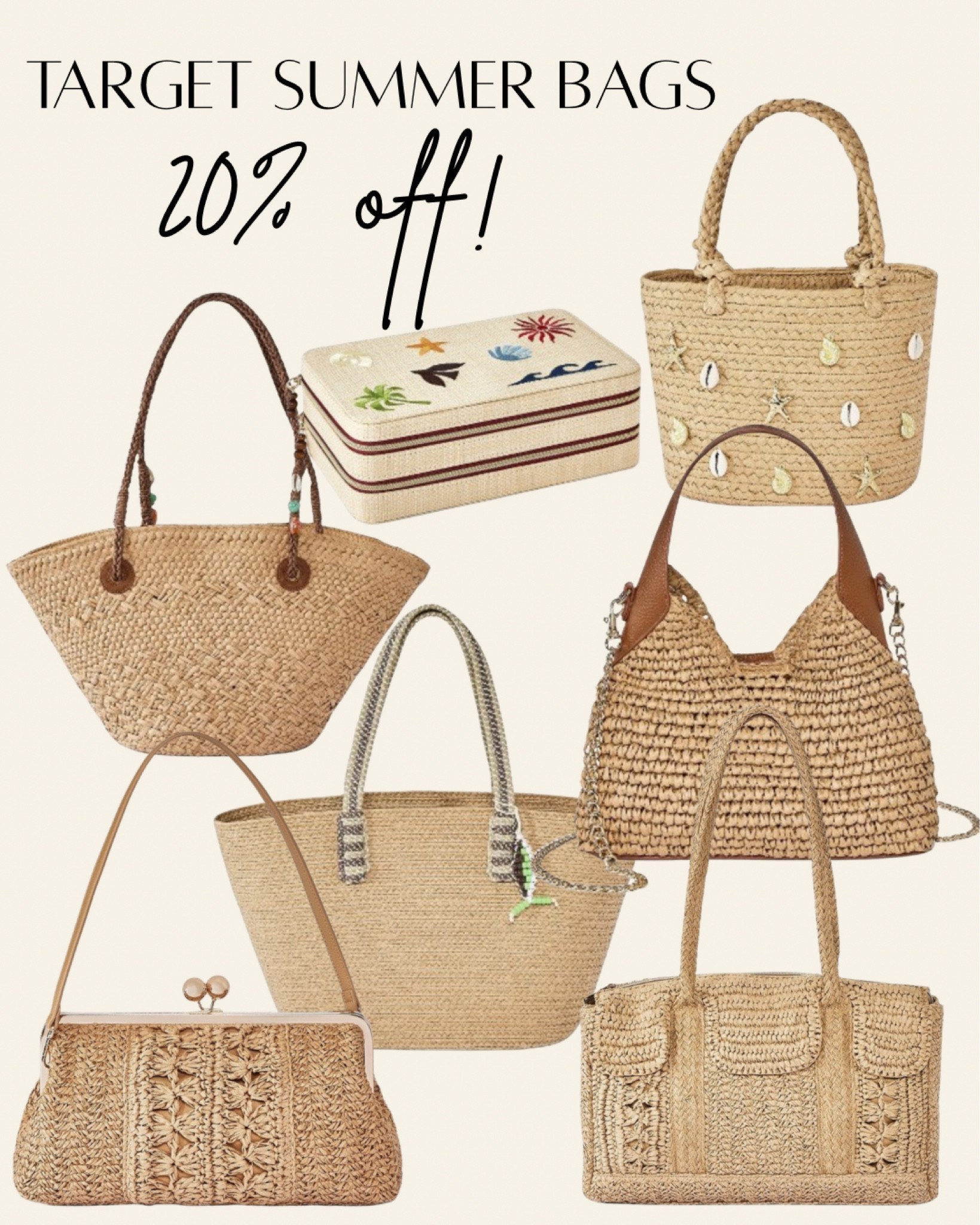 Summer handbag - woven handbags from Target 20% off! 





Resort style
Vacation outfit 
Summer outfit 
Beach outfit 
Target style 
Target finds 
Spring outfit 

#LTKMothersDay #LTKSaleAlert #LTKTravel