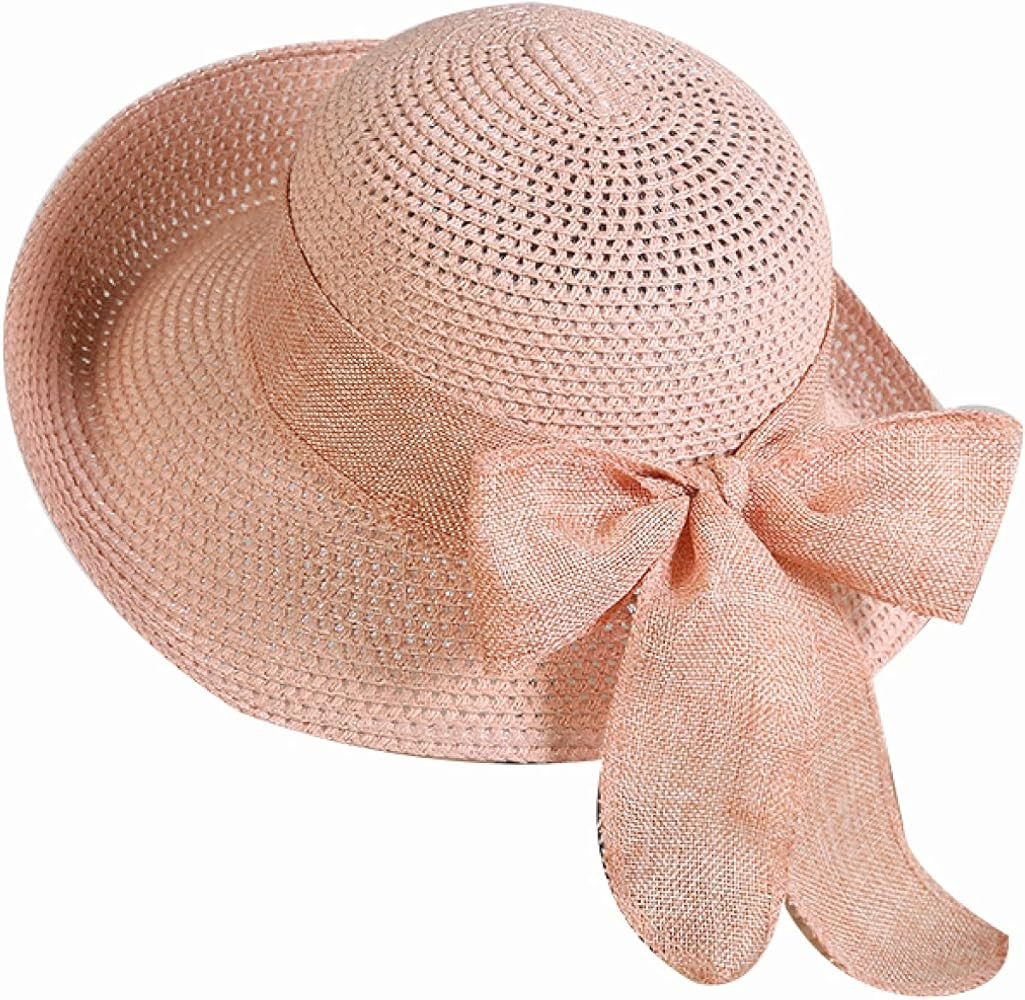 UPF 50 Floppy Roll Up Brim Sun Hat for Ladies Foldable Straw Cloche Hat Elegant Fedora Summer Bea... | Amazon (US)