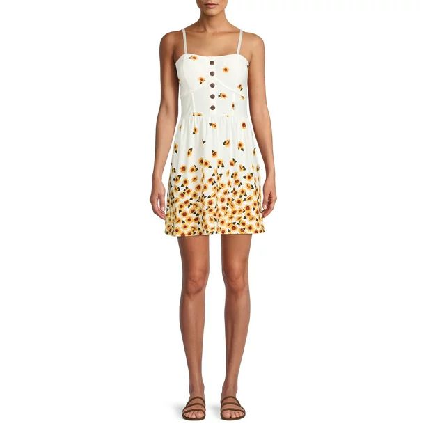 No Boundaries Juniors' Strapless Button Front Dress - Walmart.com | Walmart (US)