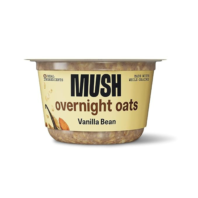 MUSH Overnight Oats - Vanilla Bean - Good Source of Fiber, Non-GMO, Dairy Free, Gluten Free, 5oz | Amazon (US)