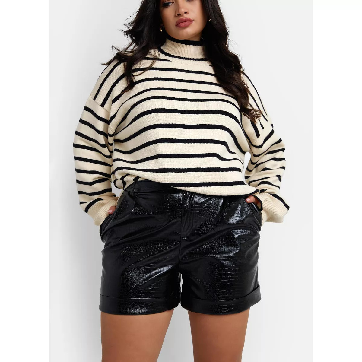 Rebdolls Women's Gabi Vegan Leather Croc Shorts | Target