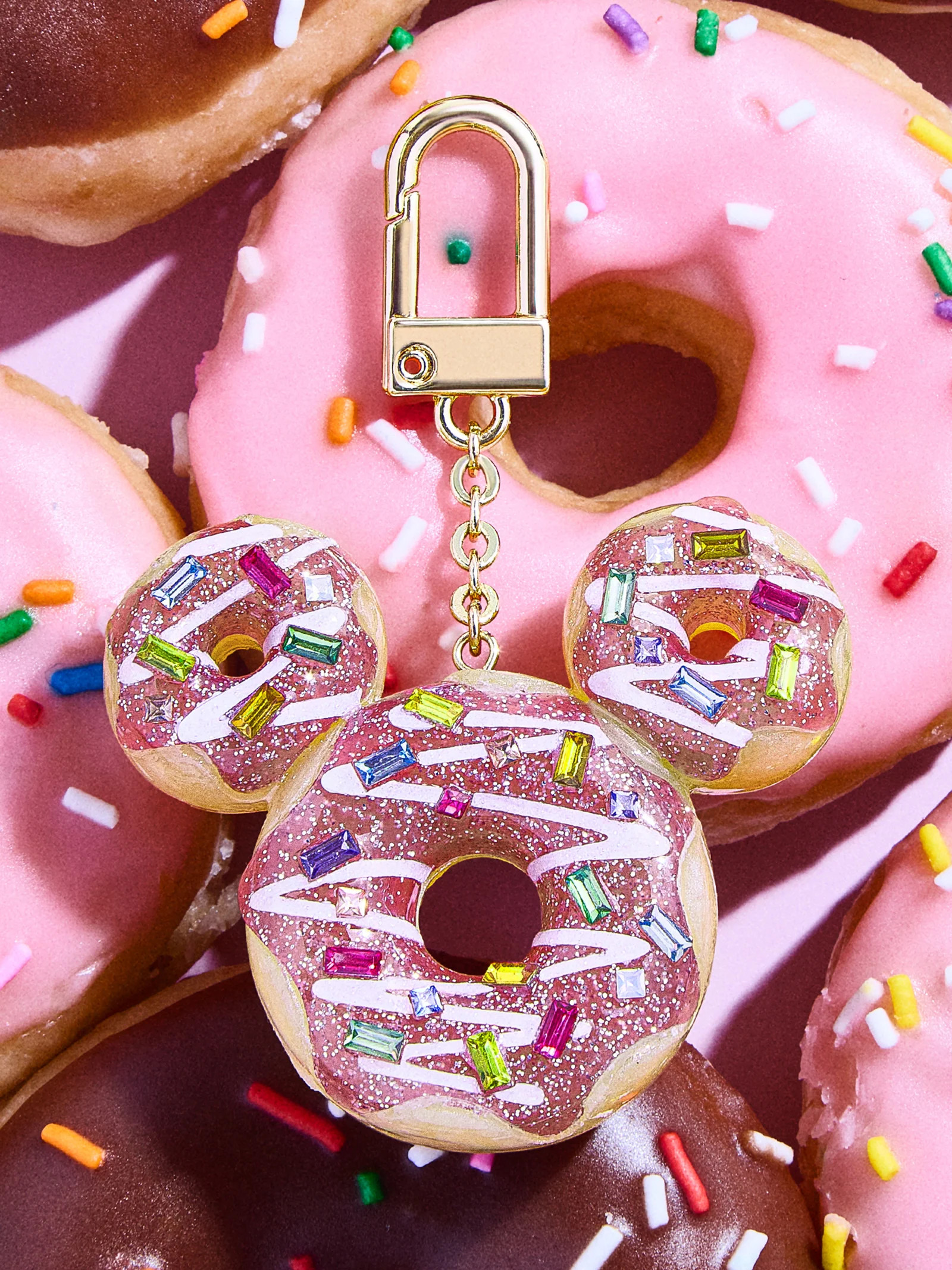 Mickey Mouse Disney Donut Bag Charm - Disney Pink Donut Bag Charm | BaubleBar