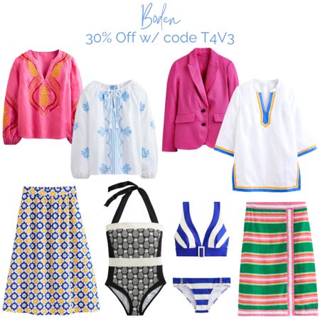 Obsessed with these colorful finds from Boden!  Tops, skirts, and swimsuits all 30% off with code T4V3. #OOTD #BodenFashion #ColorfulStyle #SaleAlert #FashionFaves #ChicAndComfy



#LTKSwim #LTKStyleTip #LTKSaleAlert
